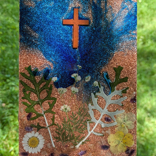 Orgonite Charging Plate with Amethyst, Citrine & Quartz – Handmade Resin Desk Tray for Phones, Electronics and Nightstand