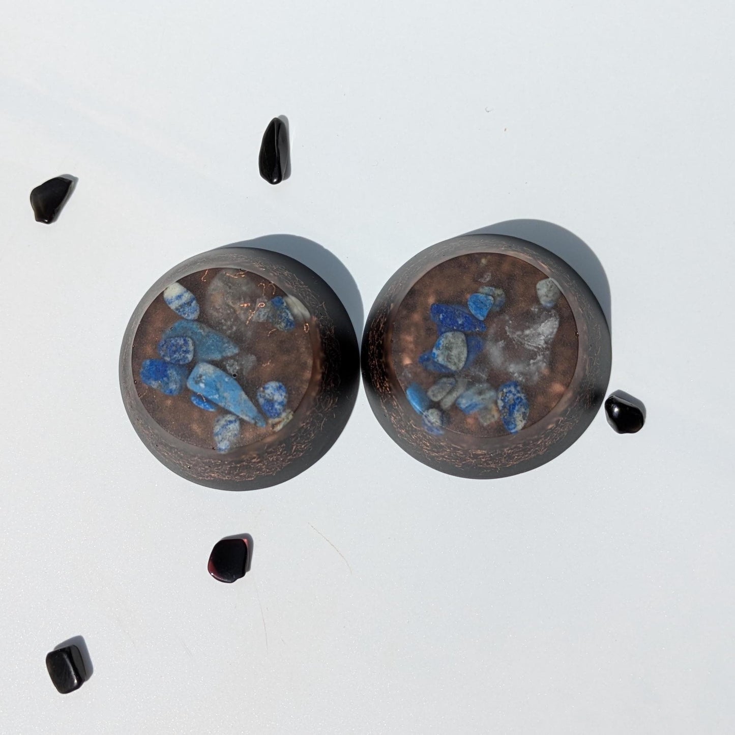 Orgonite Tower Busters | Handmade Resin Discs with Shungite, Quartz & Lapis | Tech-Friendly Home or Outdoor Decor