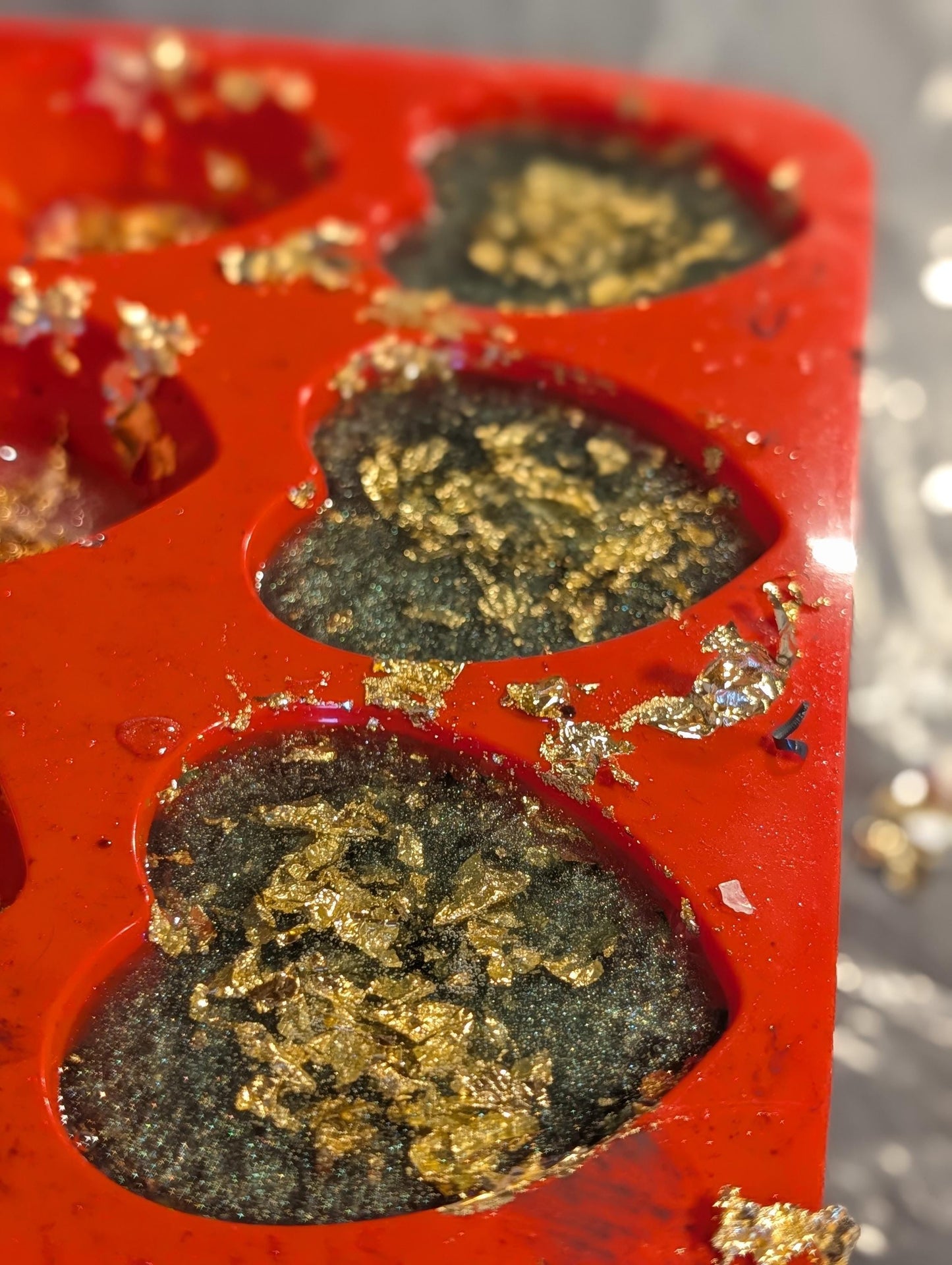 Heart Shaped Orgonite Tower Buster • Quartz Gold Steel Resin Heart • Handmade EMF Desk Decor • Unique Gift • Small Resin Art Accent